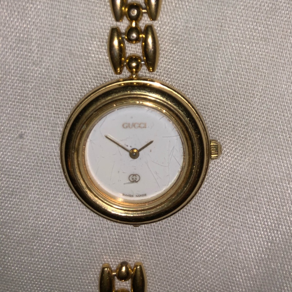 Vintage Gucci 18kt plated Retro Bezel Watch